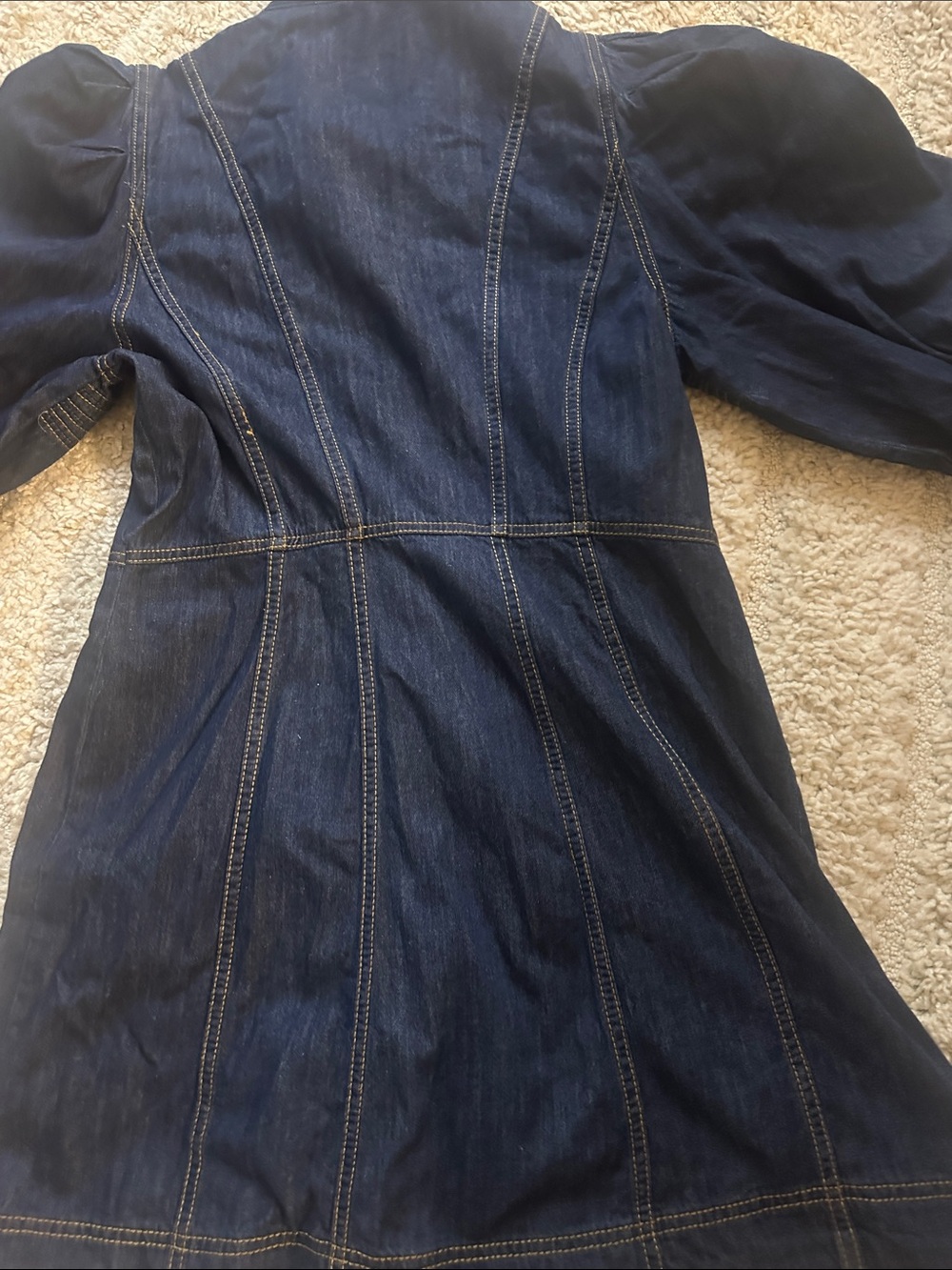 Anthropologie Dark Wash Denim Button-Front Mini Dress - Picture 11 of 11
